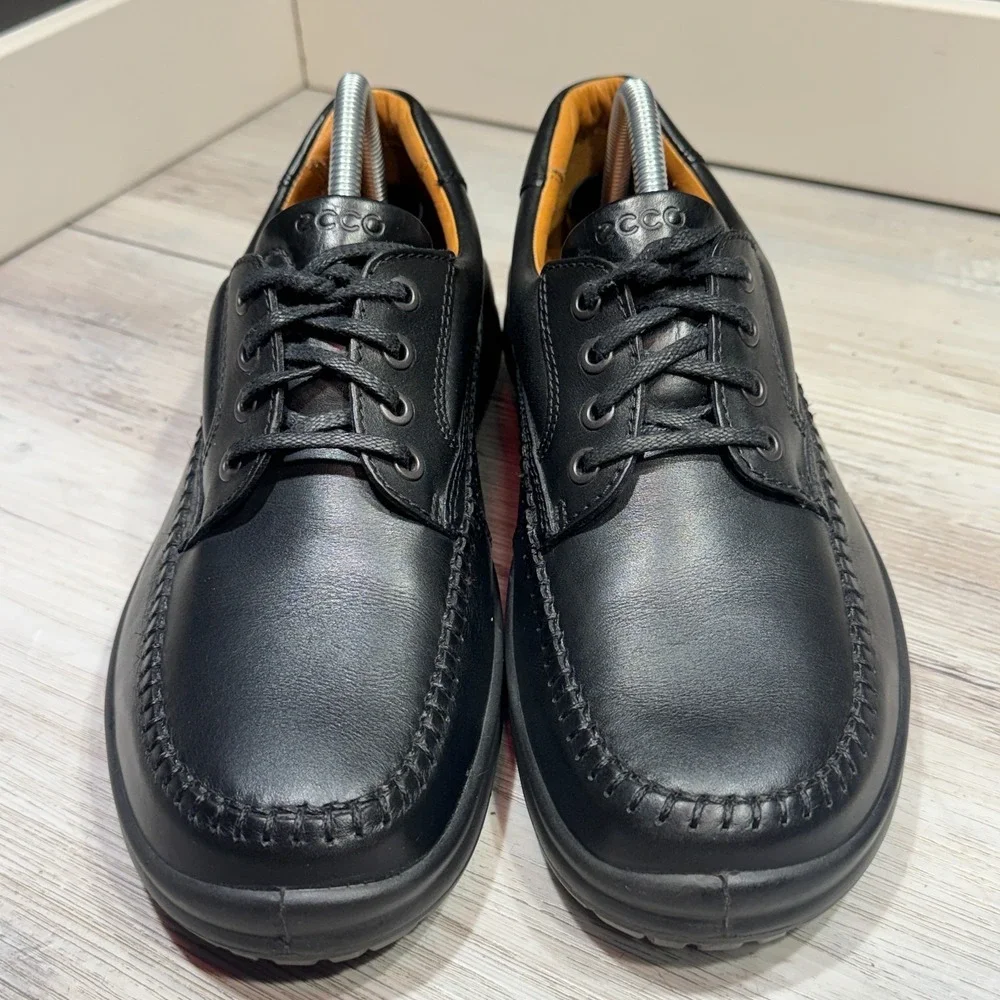 Men's ECCO Seawalker Leather‎ Tie Oxford Shoes - Black - Sz EU 42 US 8-8.5